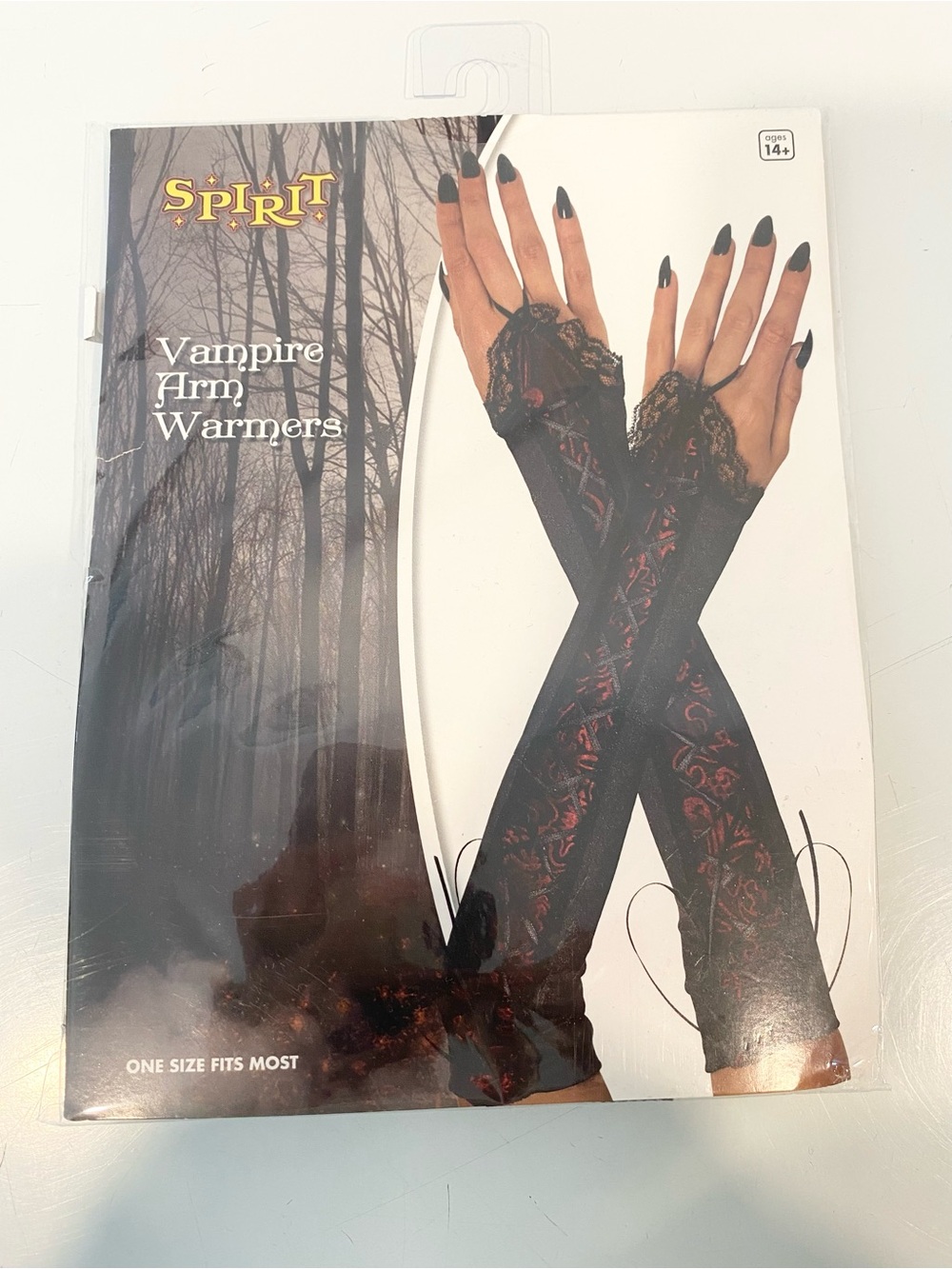 Spirit Halloween Vampire Arm Warmers Gothic Red Black Lace NIP One Size